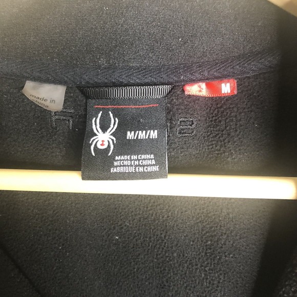 Spyder Men's Size M 1/4 Zip Sweatshirt Sweater Grey/Black Fleece Lined - Picture 5 of 9